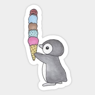 Ice Cream Penguin Sticker